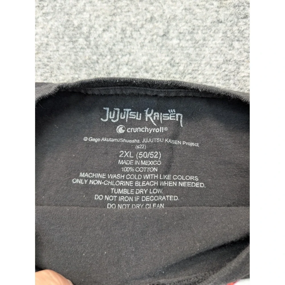 Jujutsu Kaisen Shirt Mens 2XL Black Anime Yuji Gojo Graphic Tee Crunchyroll